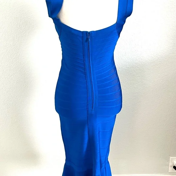 Herve Leger Royal Sarai Blue Mini Dress - Picture 5 of 6
